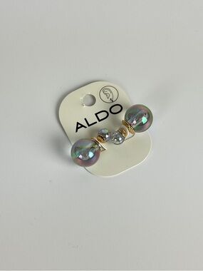 ALDO Iridescent Pearl Ear Jacket Earrings